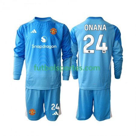Camiseta Manchester United Andre Onana 24 Portero Niño Primera Equipación 2025/2026 Manga Larga